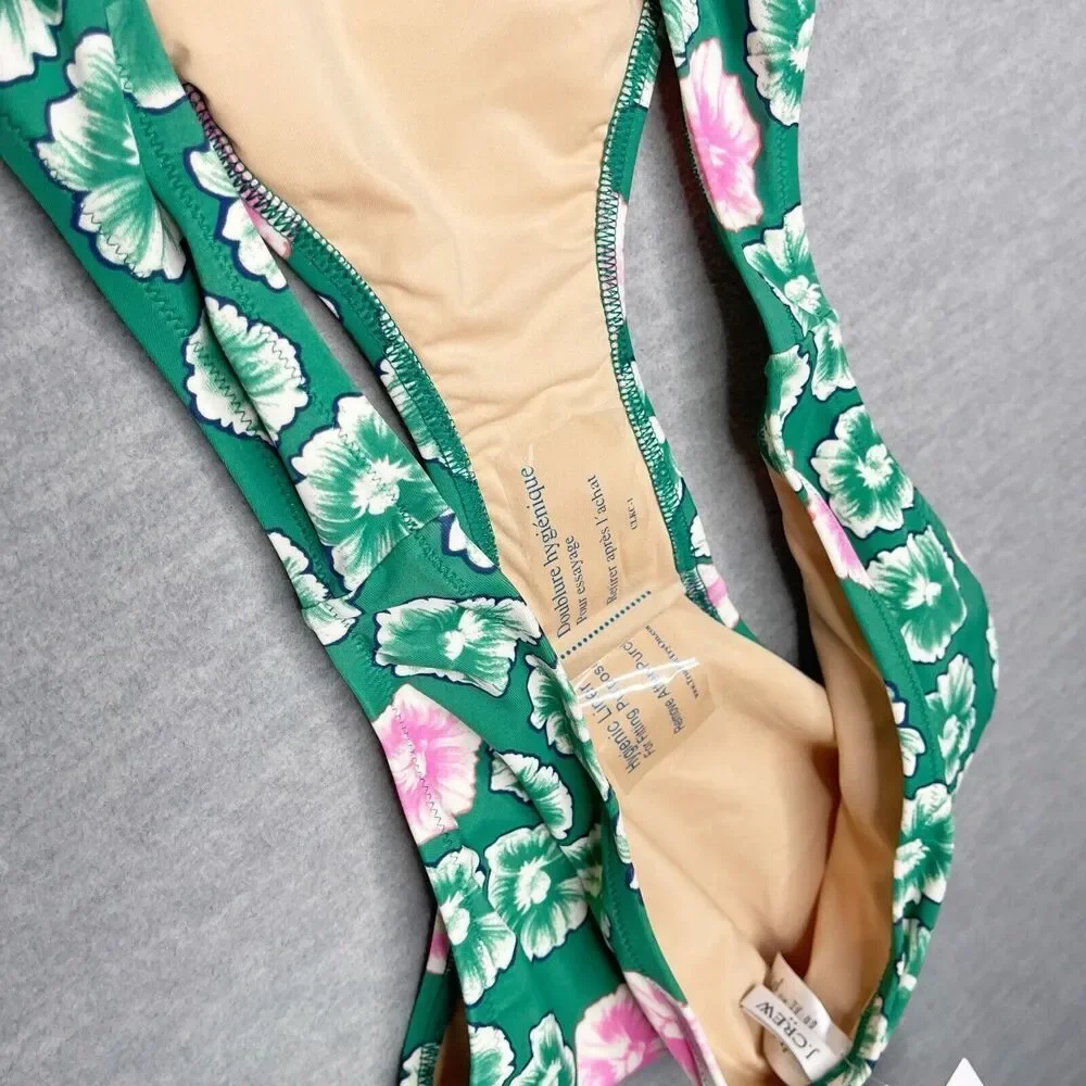 J. CREW Swim Bikini Bottom NWT H5411 Size XL Kelly Green Pink Floral Navy‎ Blue